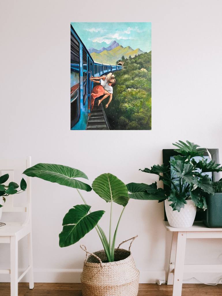 Original Realism Love Painting by Evgeniya Roslik