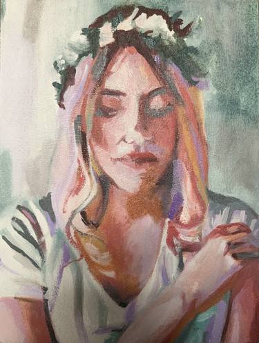 Original Portrait Painting by Pirotte Nathalie