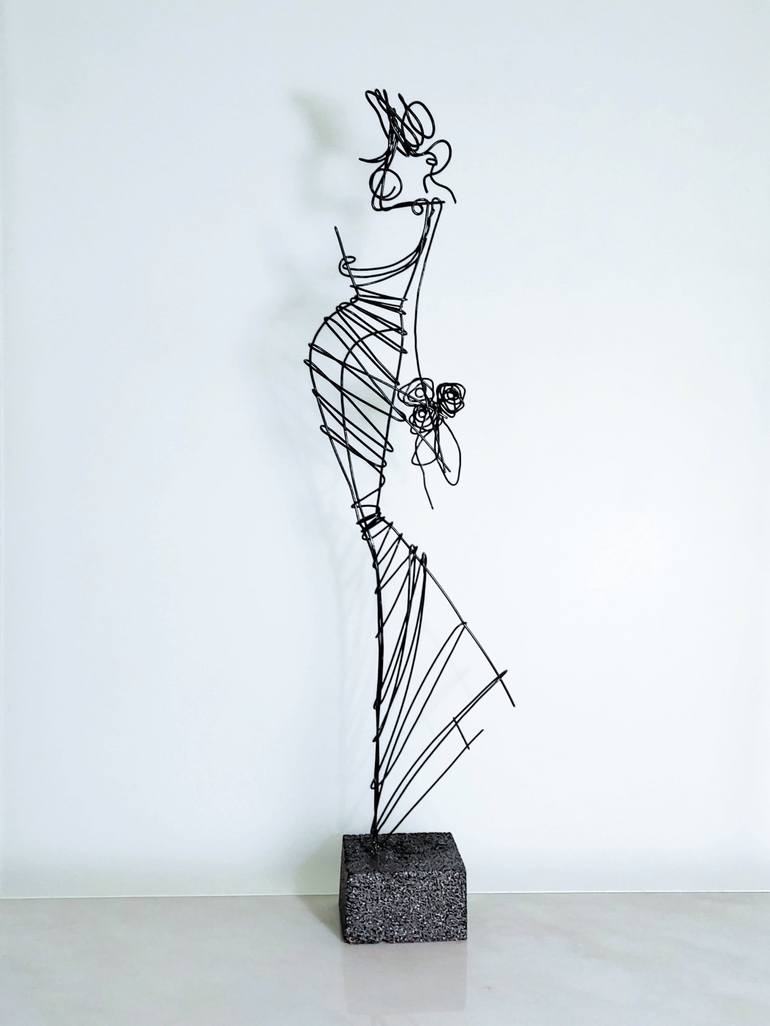 Wire Sculpture Of A Sailing Ship., Sculpture by Vadim Studenov