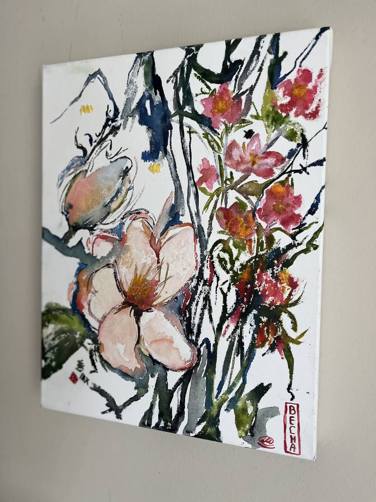 Original Abstract Expressionism Botanic Painting by Maryna Kovalchuk