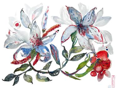 Original Abstract Floral Paintings by Maryna Kovalchuk