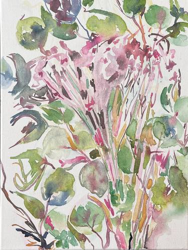 Eucalyptus and pink flowers thumb
