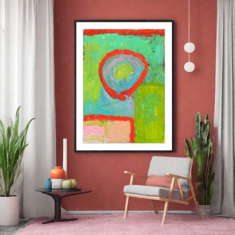 Original Abstract Expressionism Abstract Painting by Botros Saied