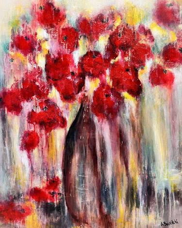 Print of Abstract Expressionism Floral Paintings by Anne Baritchi