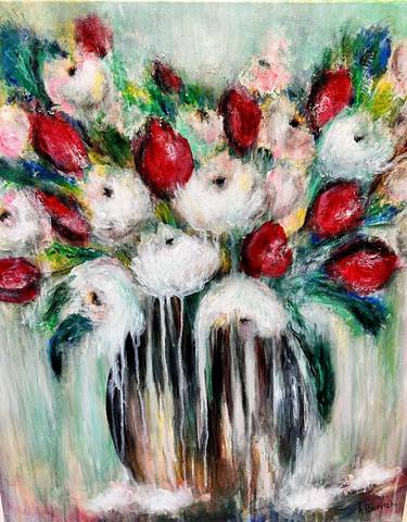 Original Abstract Expressionism Floral Paintings by Anne Baritchi