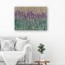 Abstract purple flowers, lavender field & dripping effect creating a sense of inner calm and serenity.