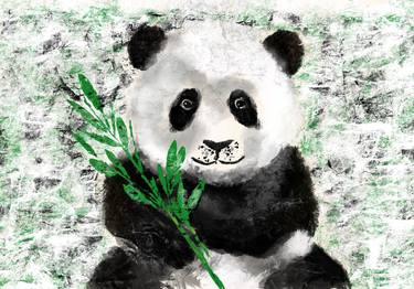 Arte Maurano: Panda vermelho - mixed media