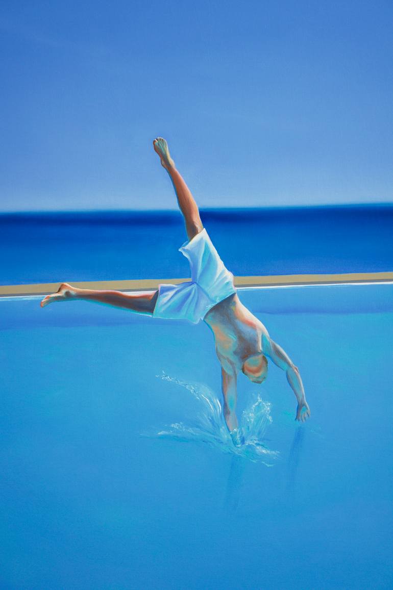 Original Figurative Seascape Painting by Elena Kurochko