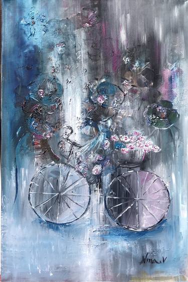 Print of Expressionism Bicycle Paintings by Nina Vachnadze