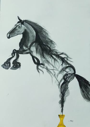 Print of Fine Art Horse Paintings by Sharma Jay