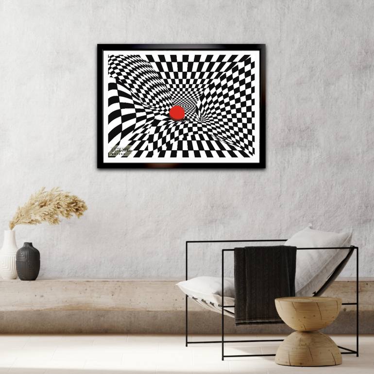 Original Abstract Geometric Digital by Kattie Art