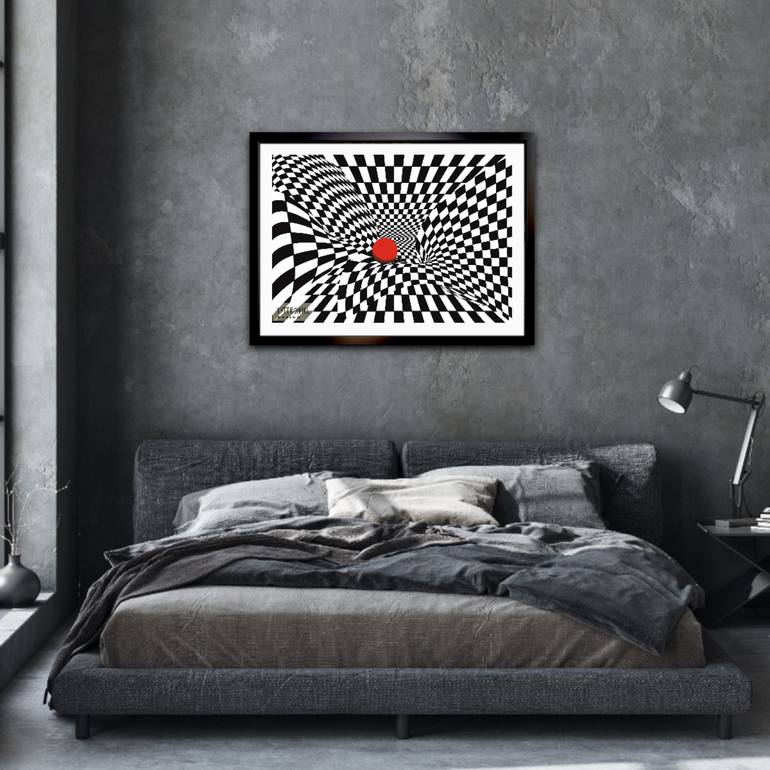 Original Abstract Geometric Digital by Kattie Art