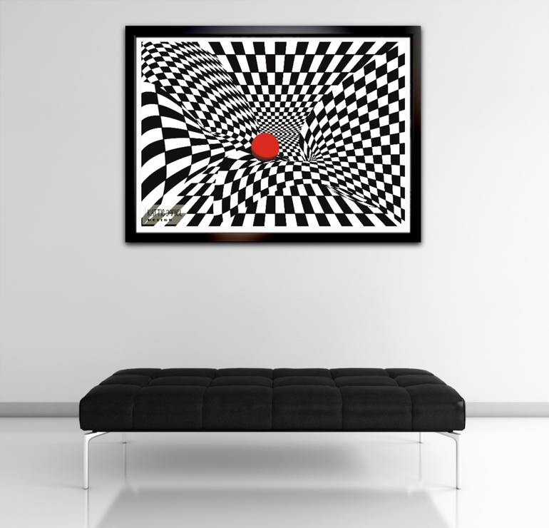Original Abstract Geometric Digital by Kattie Art
