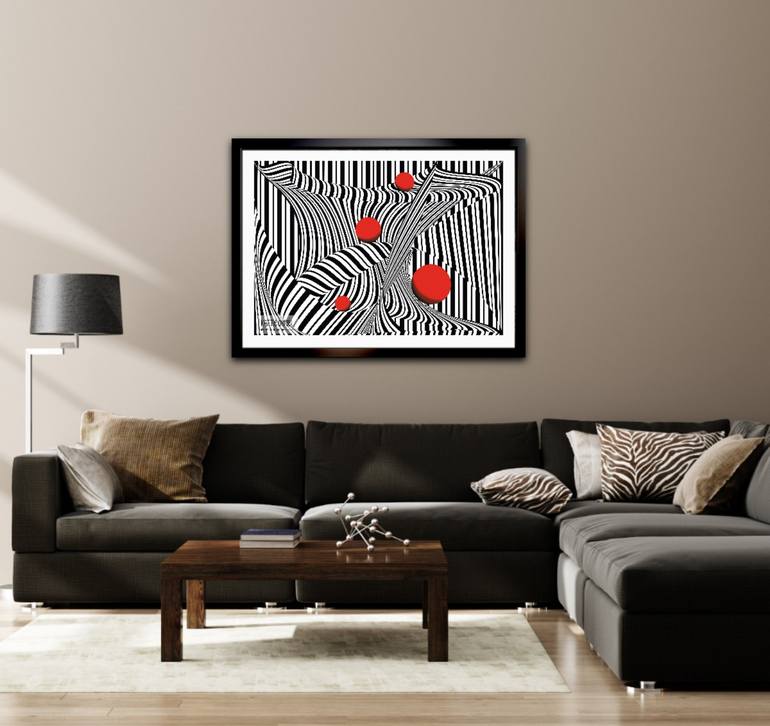 Original Abstract Geometric Digital by Kattie Art