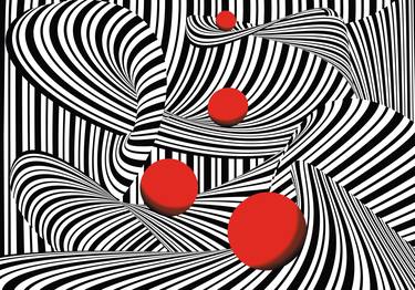 OPTICAL ART WITH A RED BALL 009 thumb