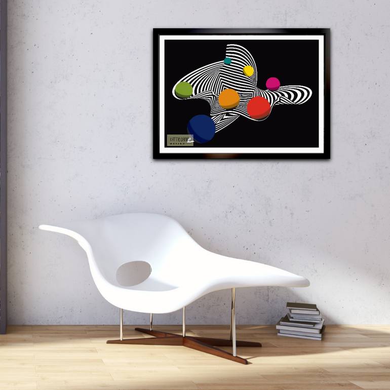 Original Abstract Geometric Digital by Kattie Art