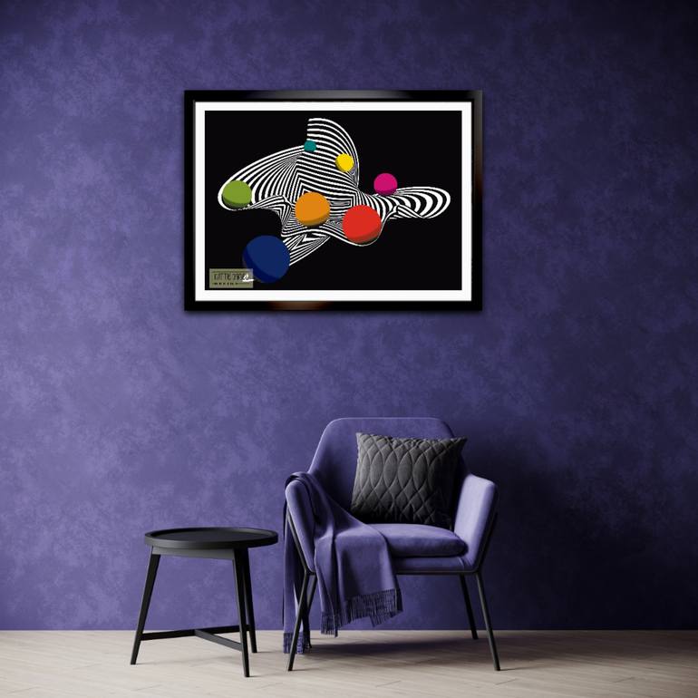 Original Abstract Geometric Digital by Kattie Art