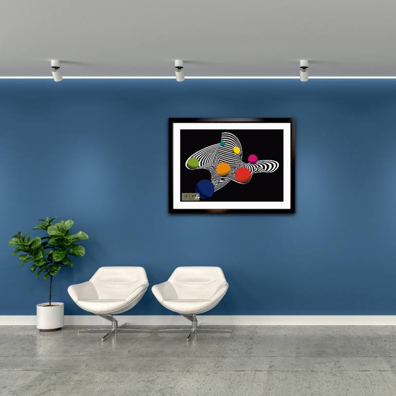 Original Abstract Geometric Digital by Kattie Art