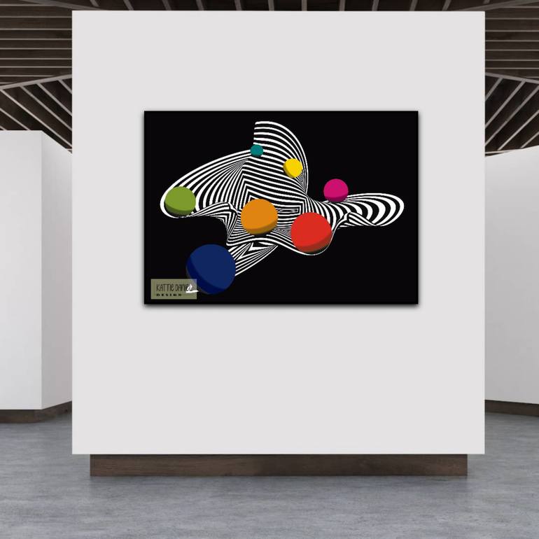 Original Abstract Geometric Digital by Kattie Art