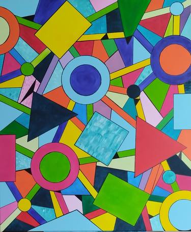 Original Geometric Paintings by Kattie Art
