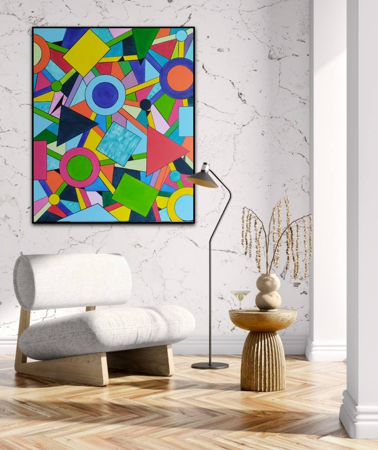 Original Geometric Painting by Kattie Art