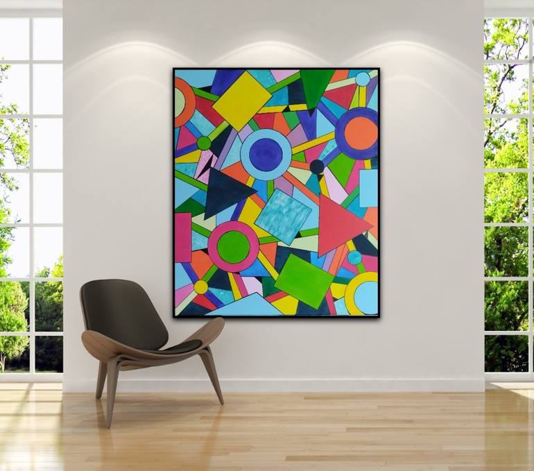 Original Geometric Painting by Kattie Art