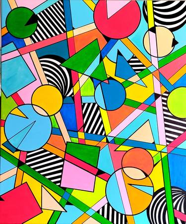 Original Abstract Geometric Paintings by Kattie Art