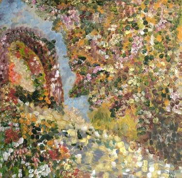 Original Impressionism Garden Paintings by Kattie Art