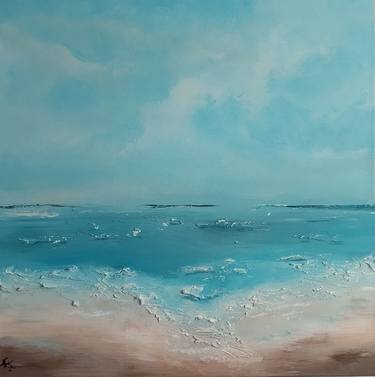 Original Contemporary Beach Painting by Kattie Art