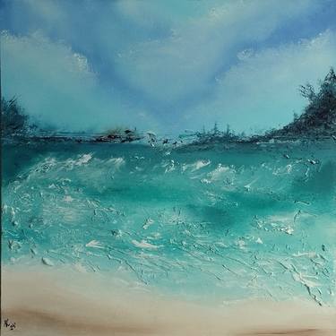 Original Contemporary Beach Painting by Kattie Art