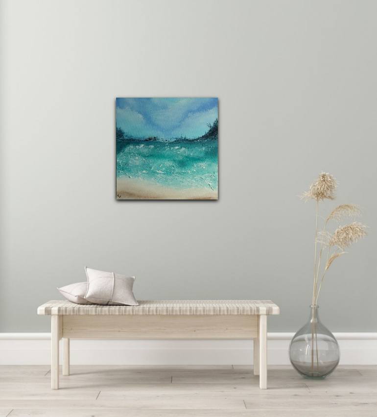 Original Contemporary Beach Painting by Kattie Art