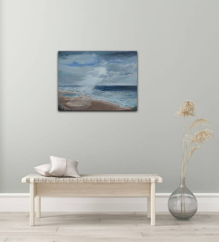 Original Contemporary Beach Painting by Kattie Art