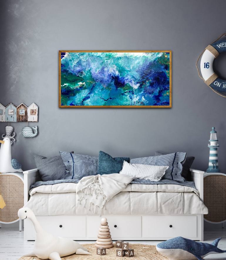 Original Abstract Water Painting by Kattie Art