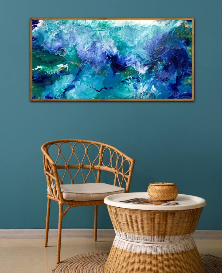 Original Abstract Water Painting by Kattie Art