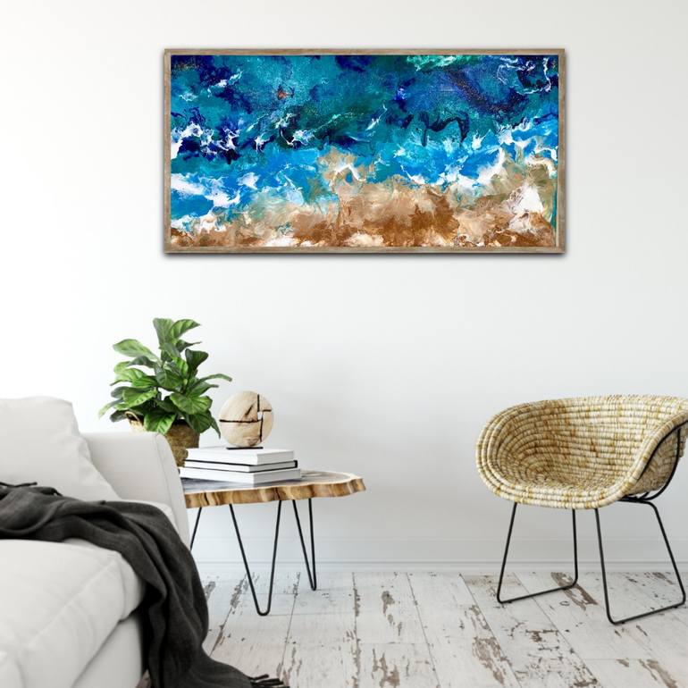 Original Abstract Water Painting by Kattie Art