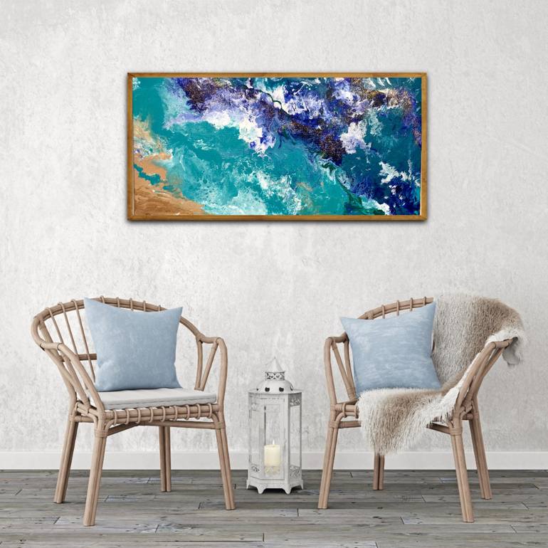 Original Abstract Seascape Painting by Kattie Art