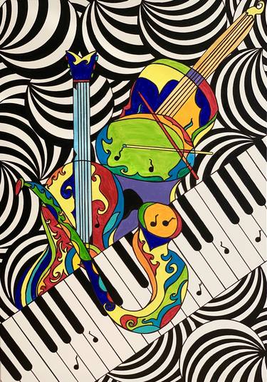 Print of Abstract Music Paintings by Kattie Art