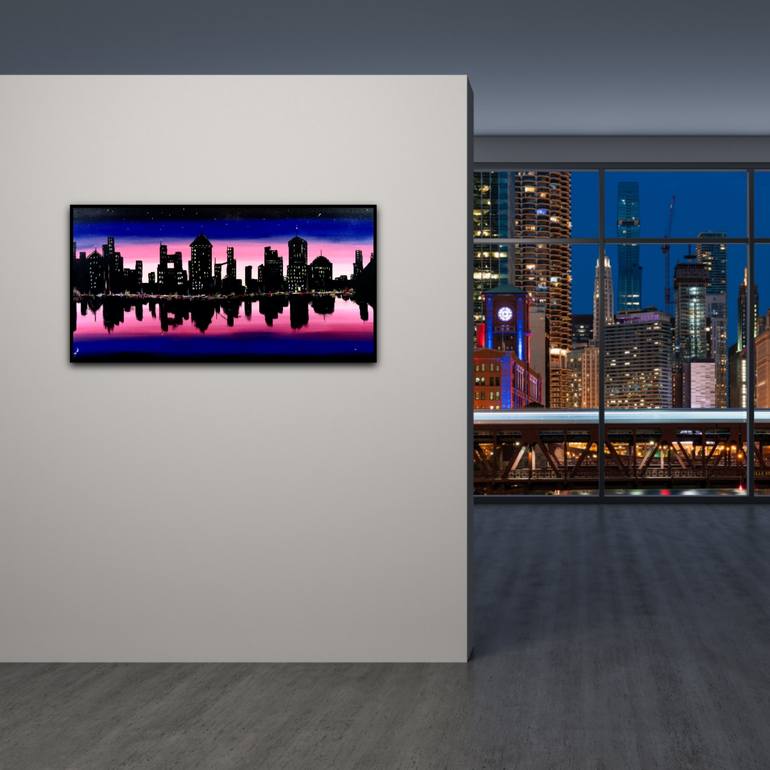 Original Realism Cities Painting by Kattie Art