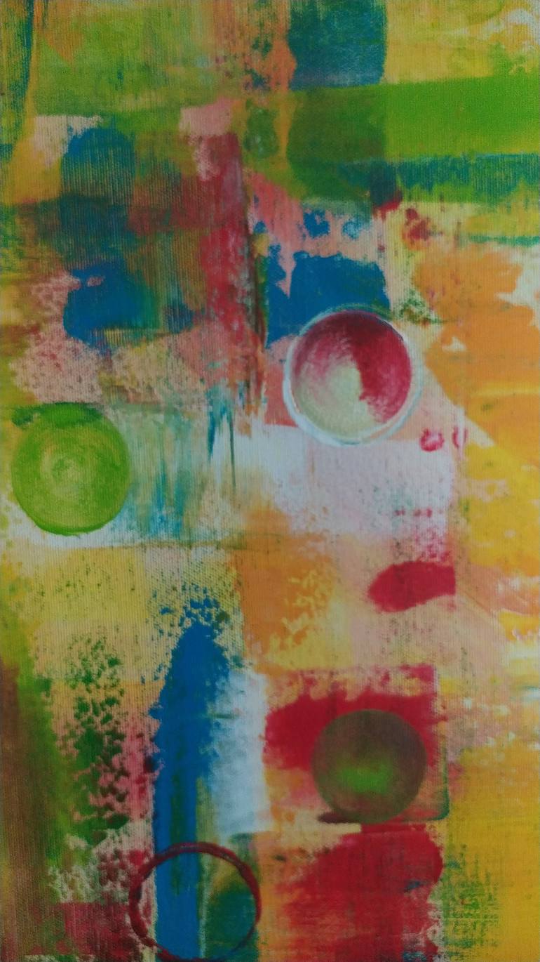 Original Abstract Children Painting by Kattie Art