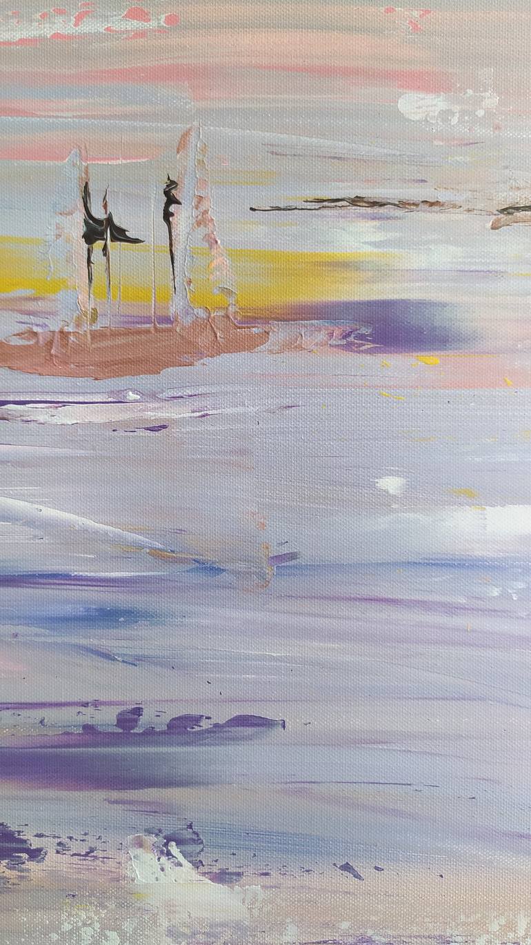 Original Abstract Yacht Painting by Kattie Art