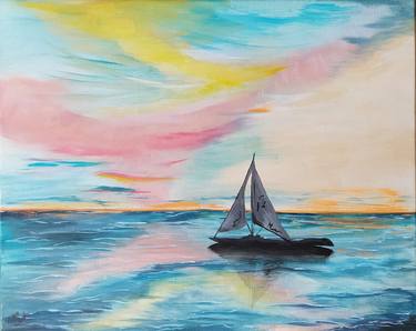 Original Yacht Paintings by Kattie Art