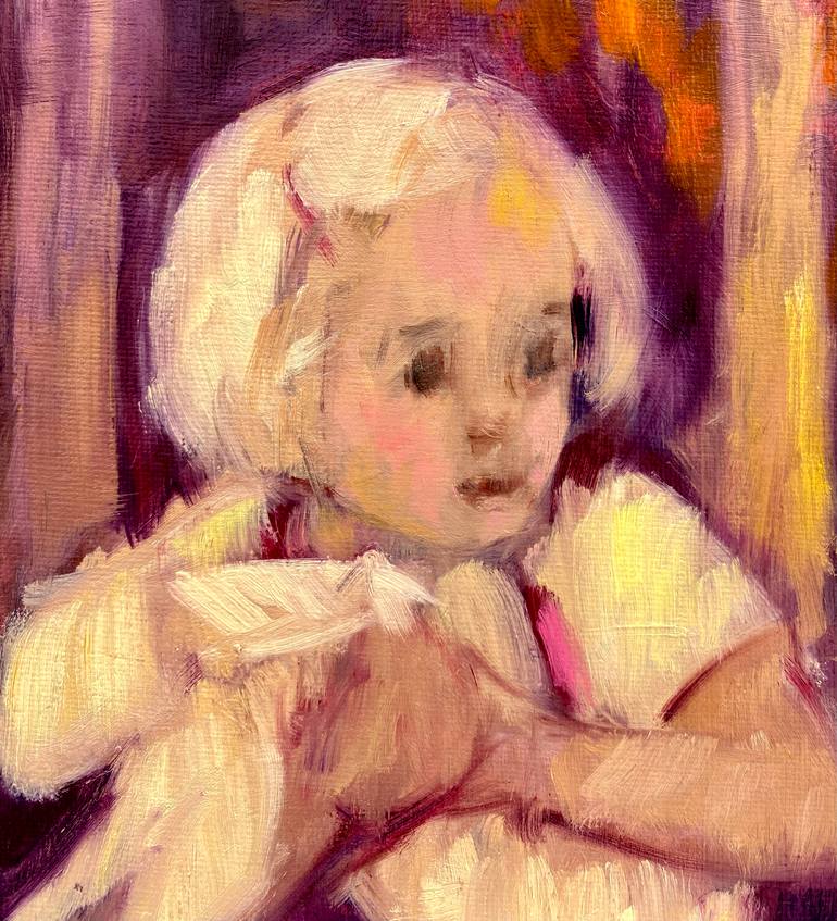 Original Fauvism Children Painting by Barbara Petit Lisy