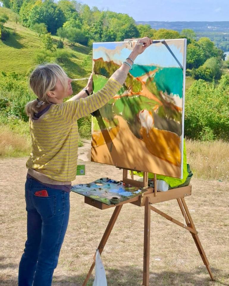 Original Abstract Landscape Painting by Barbara Petit Lisy