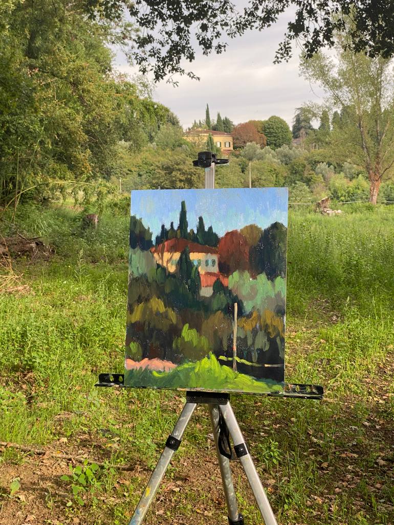 Original Abstract Landscape Painting by Barbara Petit Lisy