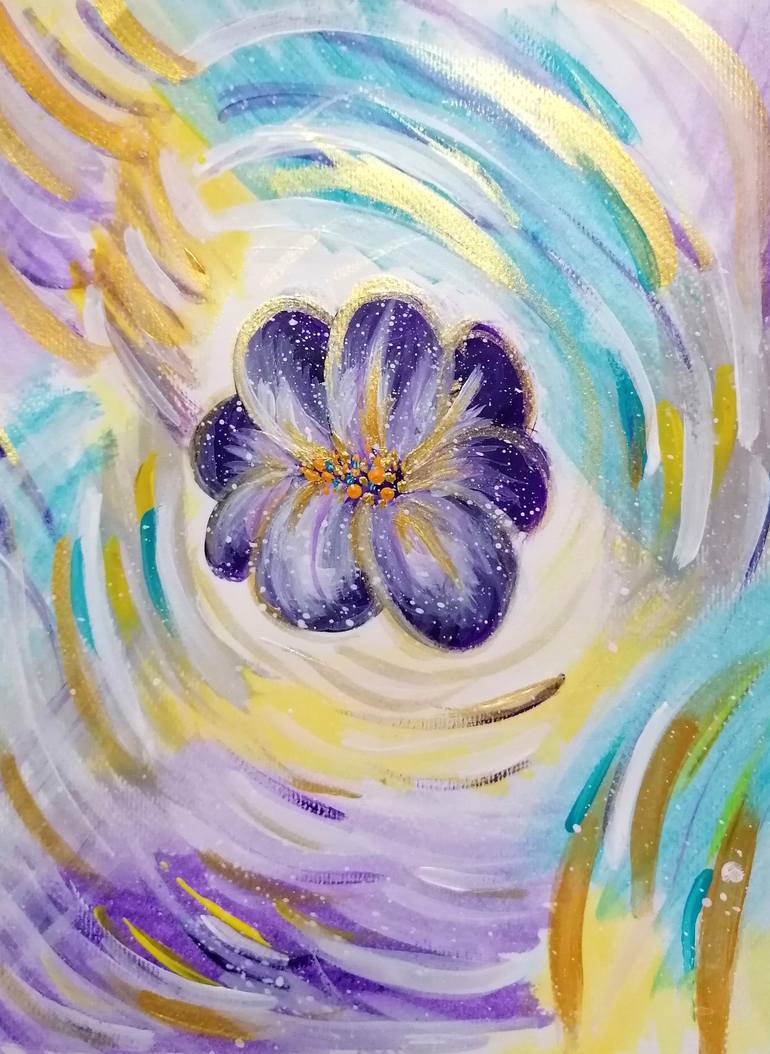 Original Abstract Floral Painting by Margarita Glambert