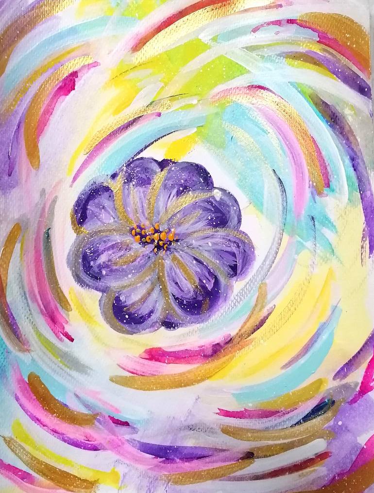 Original Abstract Floral Painting by Margarita Glambert