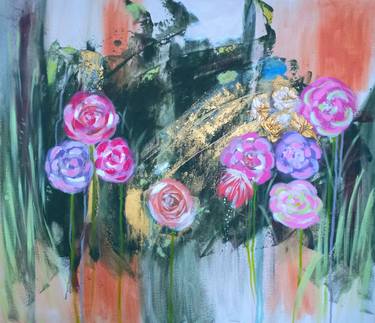 Original Abstract Expressionism Floral Paintings by Margarita Glambert