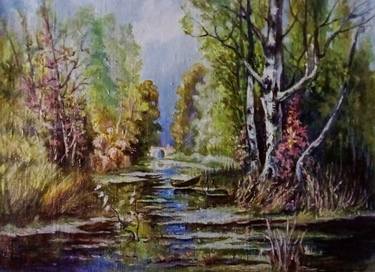 Original Impressionism Landscape Paintings by JAMOLIDIN RASULOV