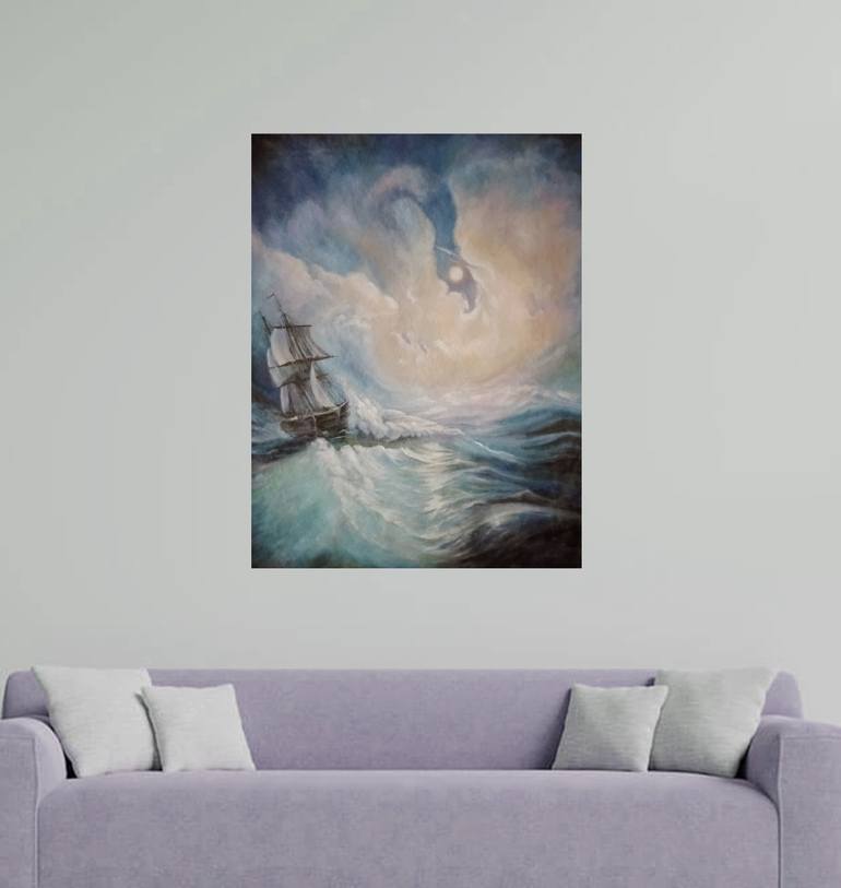 Original Impressionism Seascape Painting by Jamolidin Rasulov