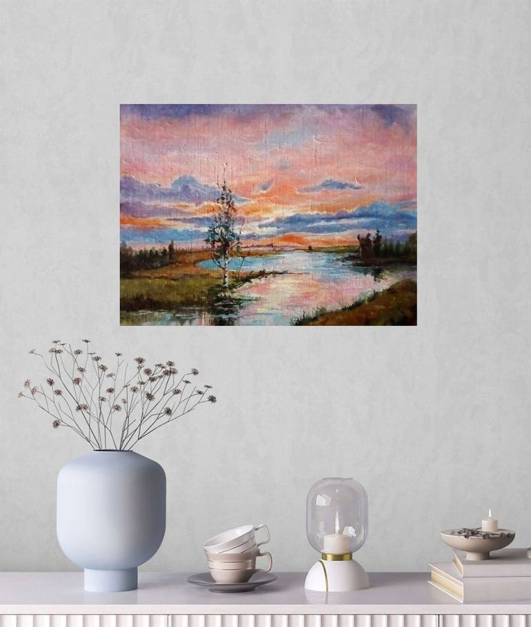 Original Impressionism Landscape Painting by Jamolidin Rasulov
